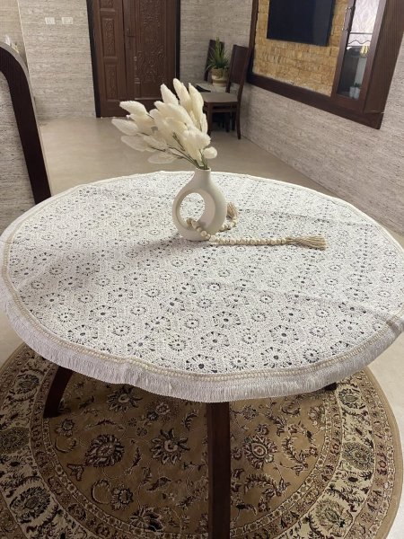 شرشف دائري مكرمية